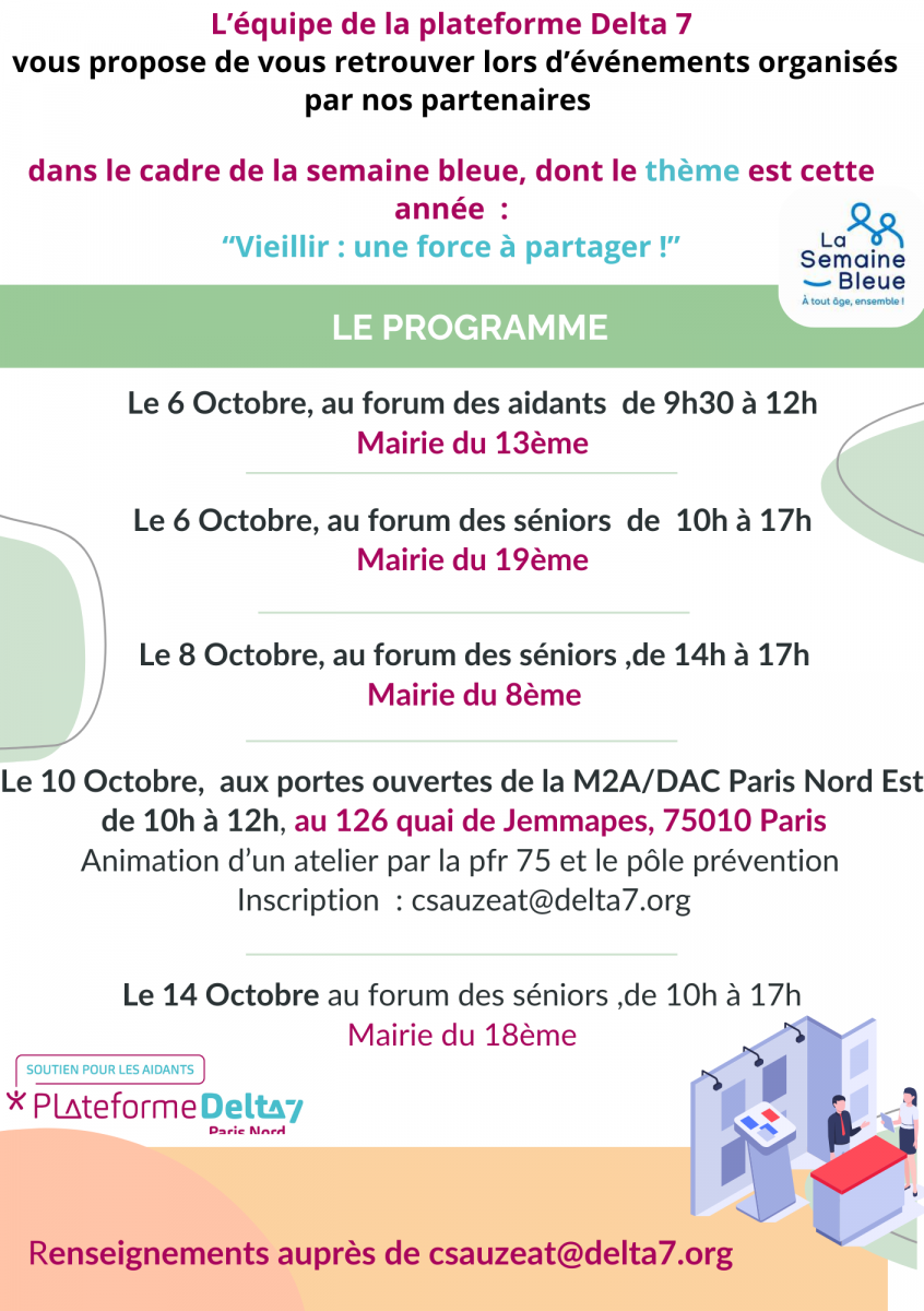 Semaine bleue pour notre plateforme d'accompagnement et de répit des aidants de Paris Nord